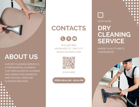 Dry Cleaning Services with Vacuum Cleaner Brochure 8.5x11in Design Template