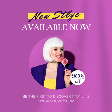 Platilla de diseño Fashion Collection Ad with Cute Girl holding Lollipop Instagram AD