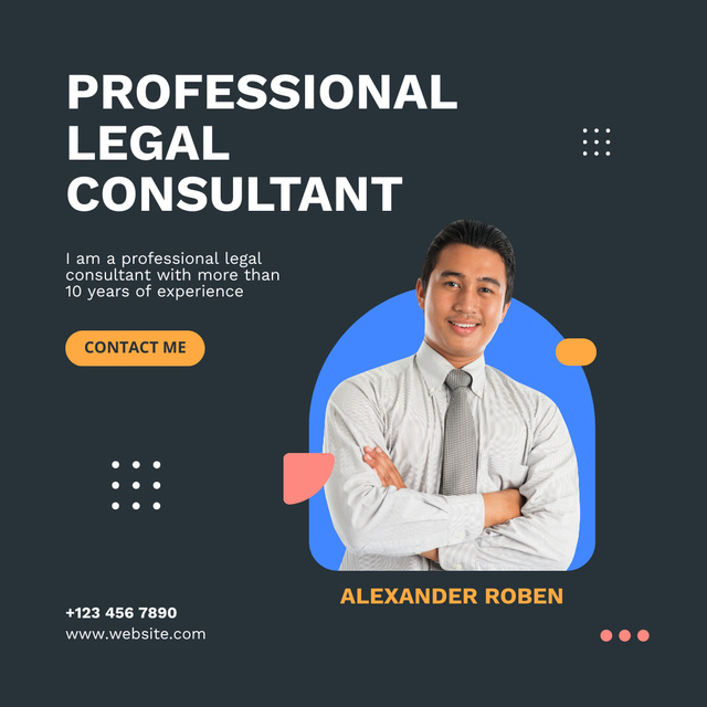 Professional Legal Consultant Ad Instagram tervezősablon