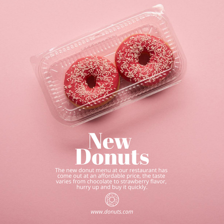 Plantilla de diseño de Nueva Oferta de Donuts Dulces Instagram 