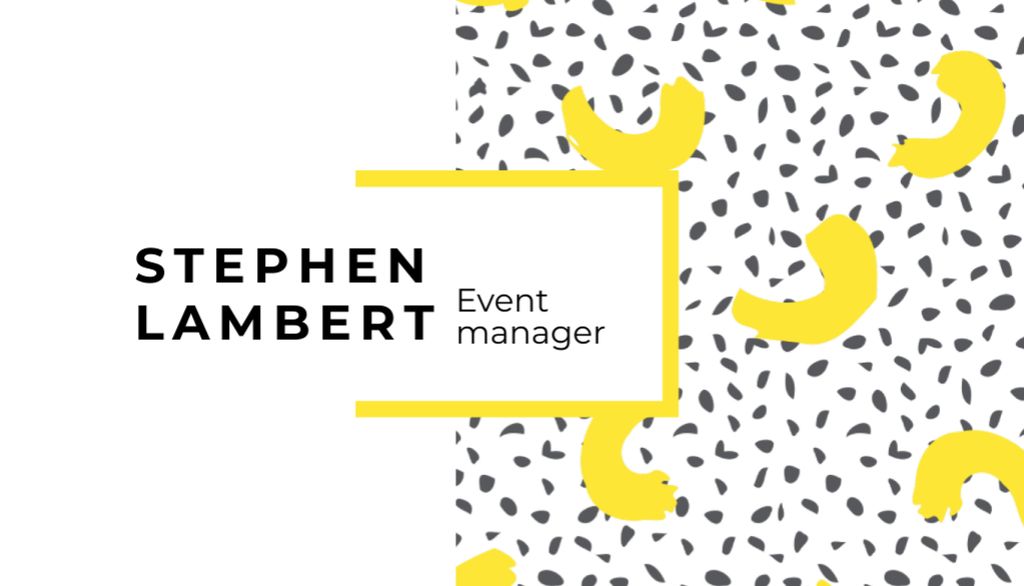Event Manager Services Offer with Plain Pattern Business Card USデザインテンプレート