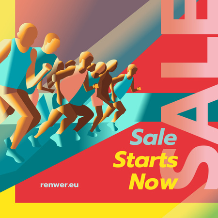 Sale Offer with Runners at start position Instagram Design Template