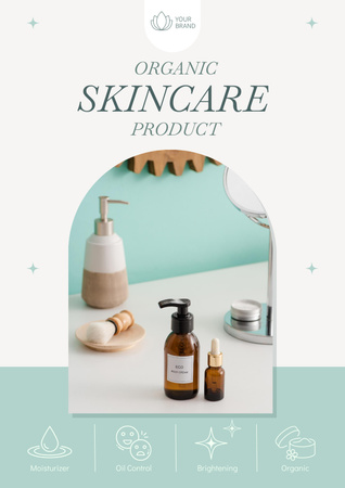 Organic Skincare Products Offer Layout with Photo Poster Design Template