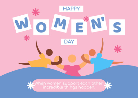 Luova kuvitus lauseella naistenpäivänä Card Design Template