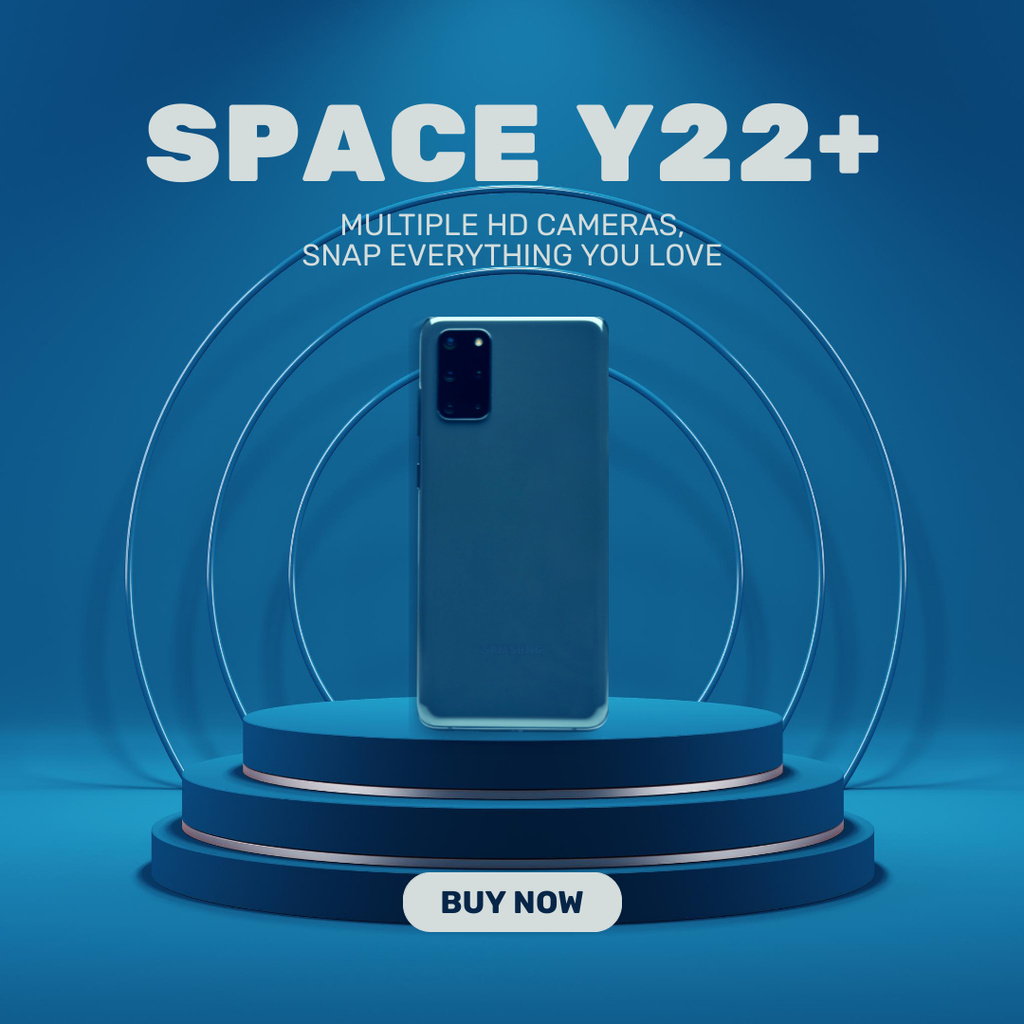 Ontwerpsjabloon van Instagram AD van Announcement on Sale of Modern Smartphones on Blue