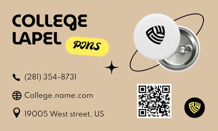 College Badge Advertising Business Card 91x55mm Design Template