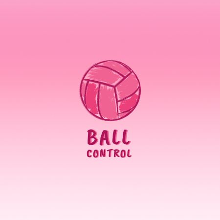 Sport Club Emblem with Ball Logo Tasarım Şablonu