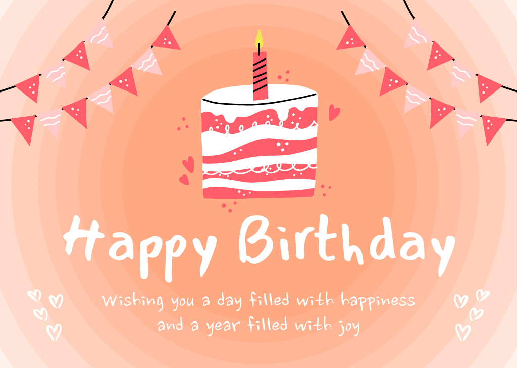 Happy Birthday Blessings Card Design Template