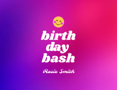 Birthday Announcement with Cute Emoticon
