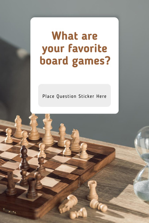 Favorite Board Games question on blue Pinterest Design Template