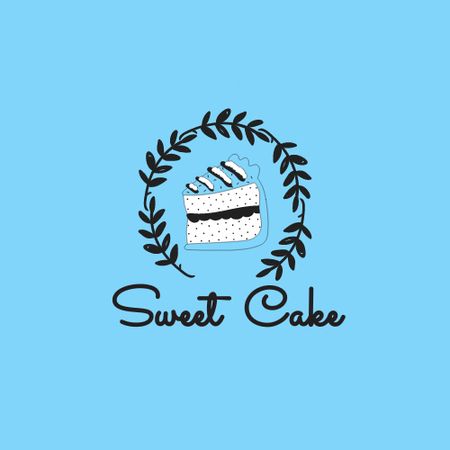 Plantilla de diseño de Bakery Ad with Cake Illustration Logo 
