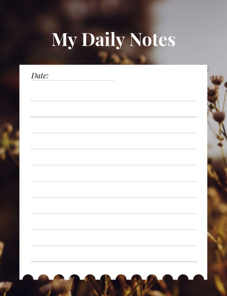 Custom Daily Journal Decorated with Flowers Notepad 107x139mm – шаблон для дизайна