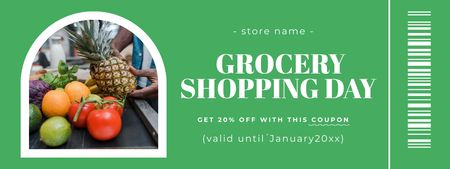 Grocery Shopping Day Announcement Coupon Design Template