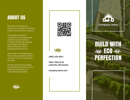 Yeşil İnşaat Firması İlanı Brochure 8.5x11in Tasarım Şablonu