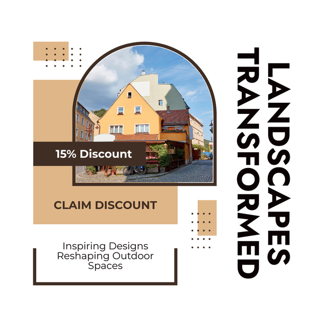 Architectural Studio Offer Landscape Reshaping With Discount LinkedIn post Design Template
