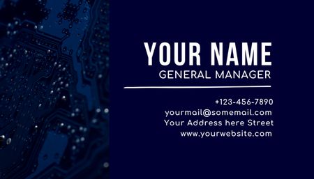General Manager szolgáltatási ajánlat Business Card US tervezősablon