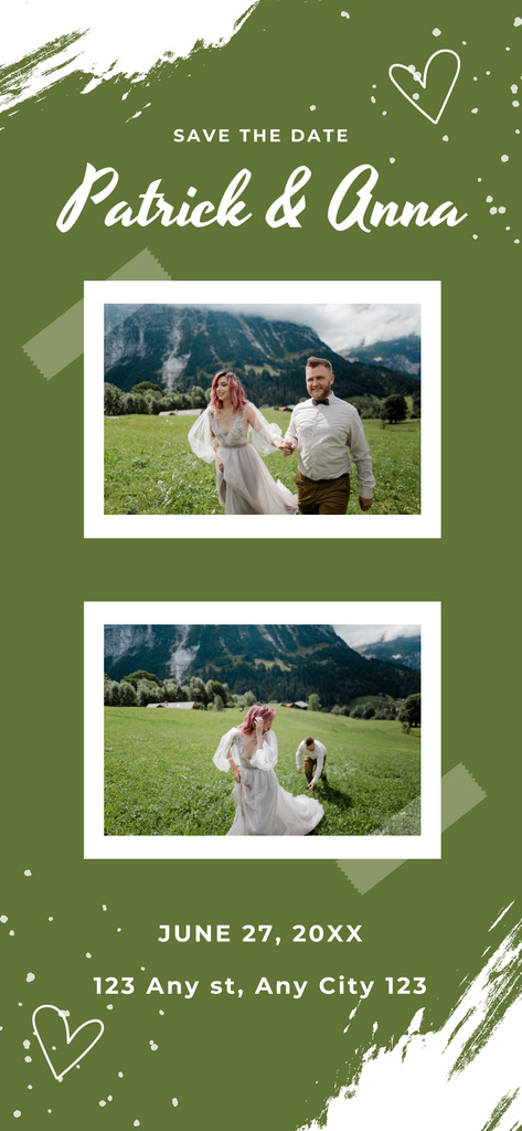 Collage with Newlyweds in Mountains Snapchat Moment Filter tervezősablon
