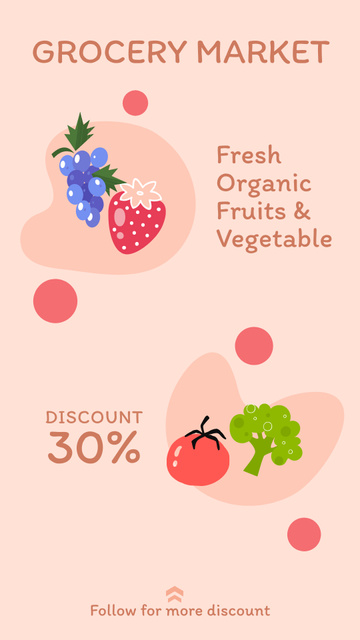 Organic Foods In Supermarket Sale Offer Instagram Story Modelo de Design