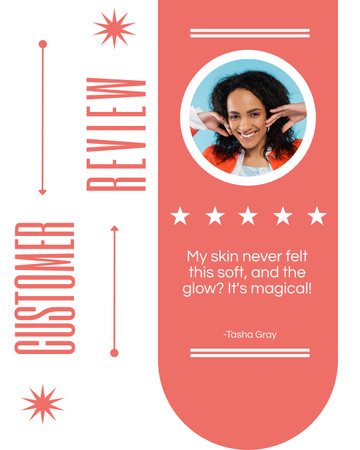 Customer Review of Skin Care Treatment Instagram Post Vertical Design Template