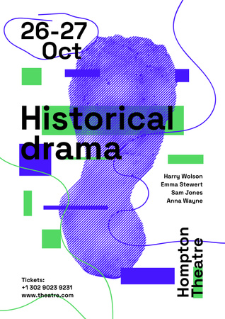 Theatre Show Announcement Poster Tasarım Şablonu