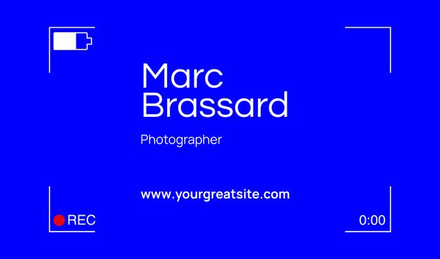 Photographer Services Offer with Camera Interface Business card Design Template