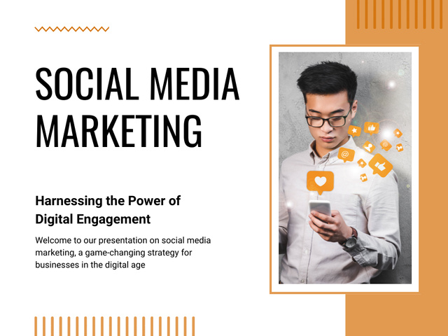 Description Of Power Of Social Media Marketing For Business Presentation Tasarım Şablonu