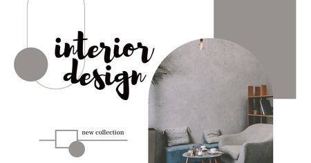 Platilla de diseño Stylish Interior Design in Grey Colors Facebook AD
