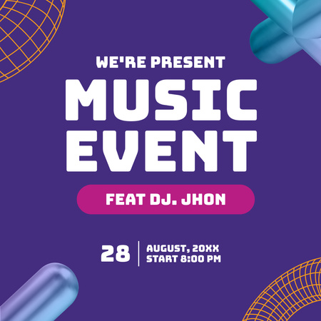 Plantilla de diseño de Impresionante promoción de eventos musicales con DJ Instagram 