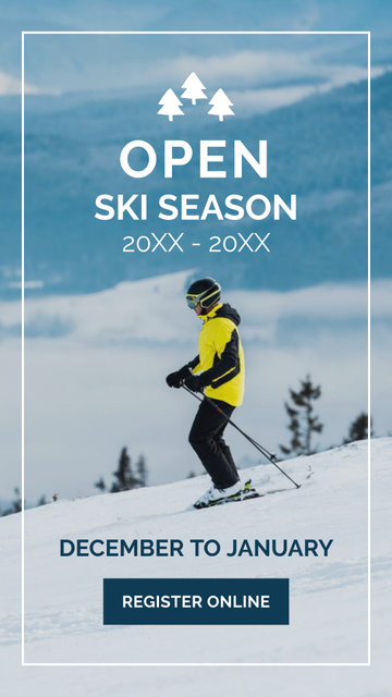 Winter Ski Season Opening Announcement Instagram Story – шаблон для дизайну