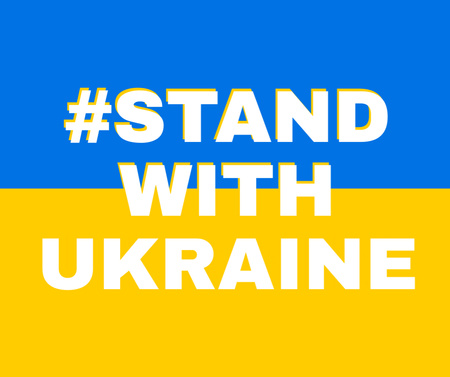 Platilla de diseño Stand with Ukraine Phrase with Flag Facebook