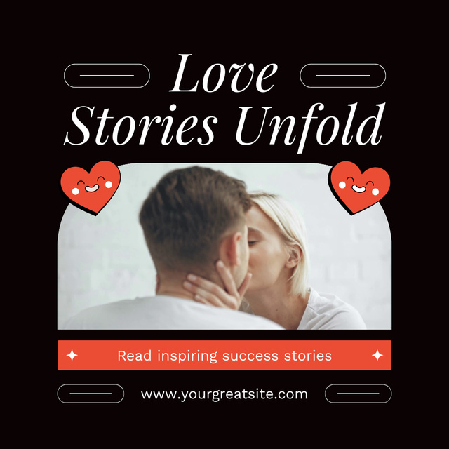 Inspiring Love Story of Young Couple Animated Post Design Template