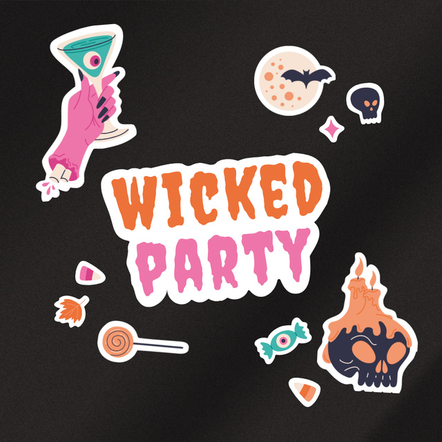 Ontwerpsjabloon van Animated Post van Halloween Party Announcement with Holiday Attributes