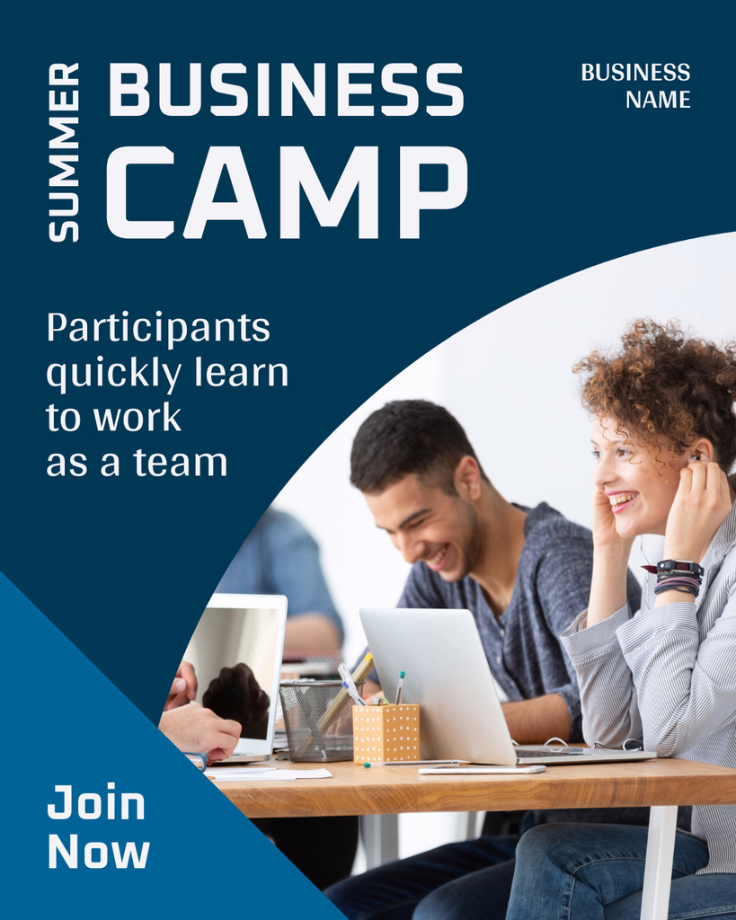 Modèle de visuel Invitation to Business Camp - Instagram Post Vertical