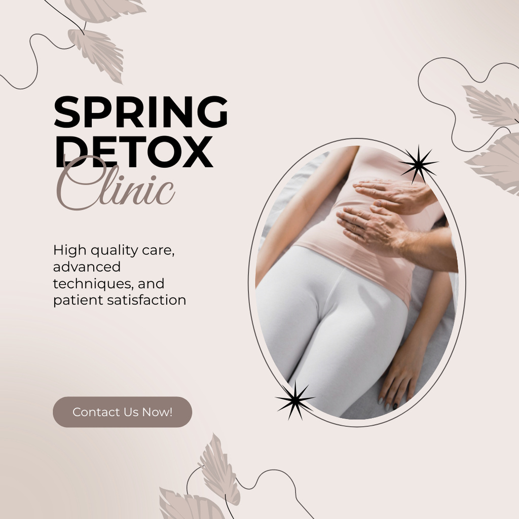 Plantilla de diseño de Seasonal Detox Clinic With Advanced Techniques Instagram AD 