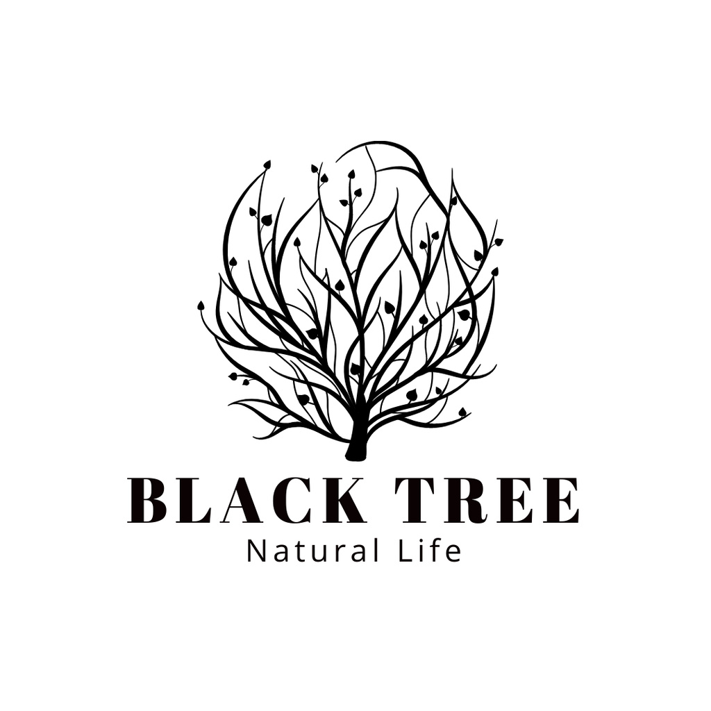 Ontwerpsjabloon van Logo 1080x1080px van Emblem with Black Tree
