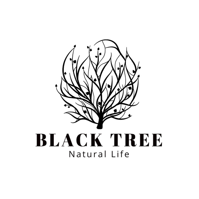 Plantilla de diseño de Emblem with Black Tree Logo 1080x1080px 
