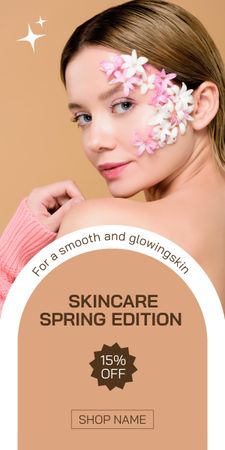 Spring Sale of Care Cosmetics Graphic Design Template