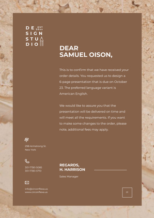 Designvorlage Design Agency Official Request on Brown für Letterhead