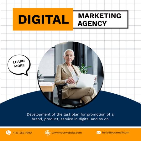 Oferta de Serviços de Agência de Marketing Altamente Experiente Instagram AD Modelo de Design