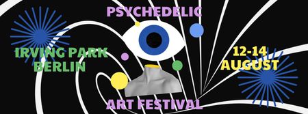 Psychedelic Art Festival Announcement Facebook Video cover Design Template