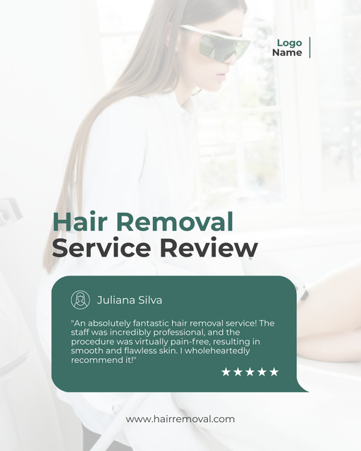 Customer Feedback on Laser Hair Removal Services Instagram Post Verticalデザインテンプレート