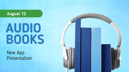 Designvorlage Audio books Offer with Headphones für FB event cover