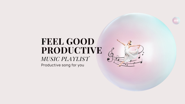 Ontwerpsjabloon van Youtube van Music Playlist to Feel Good and Productive