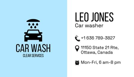 Ad of Car Wash Services Business Card US Design Template