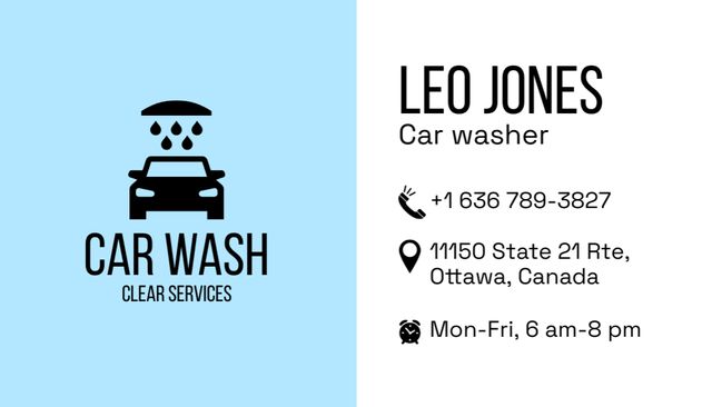 Ad of Car Washer Business Card US tervezősablon