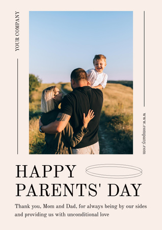 Happy Parents Day Greeting Poster Tasarım Şablonu