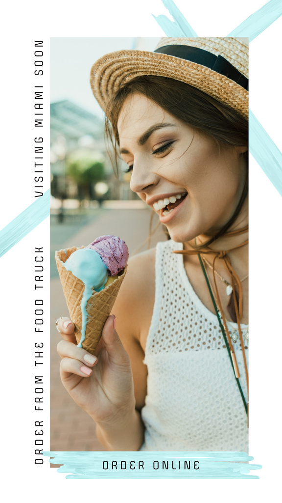 Modèle de visuel Street Food Ad with Yummy Ice Cream - Instagram Story