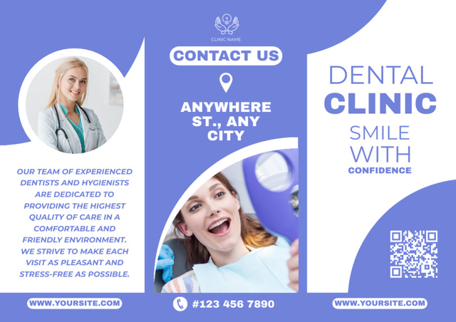Ontwerpsjabloon van Brochure van Dental Clinic Services Offer