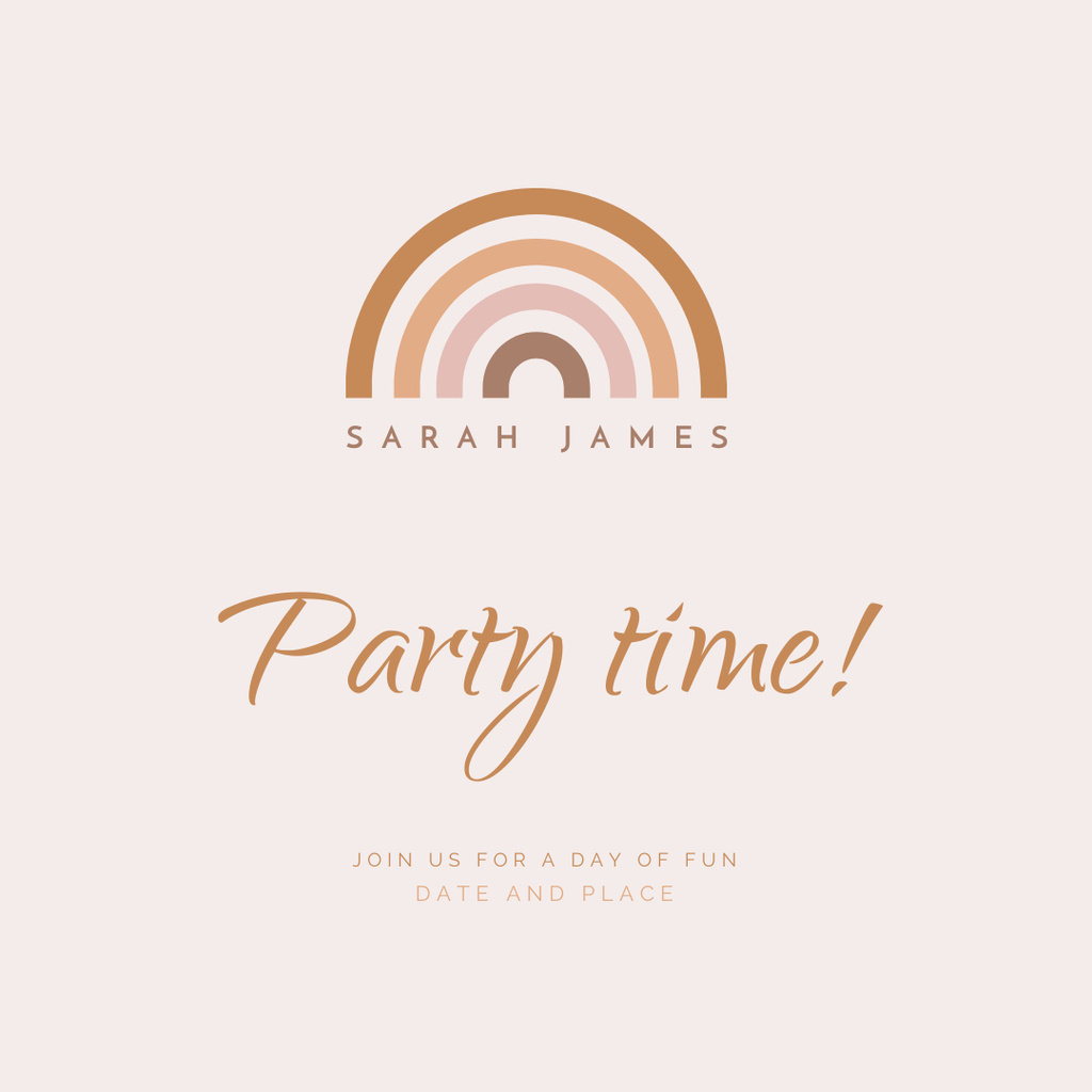 Amusing Party Event Announcement In Beige Instagramデザインテンプレート