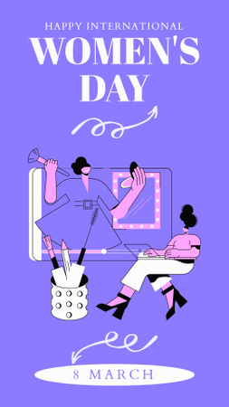 Designvorlage Frau im Schönheitssalon am Frauentag für Instagram Story